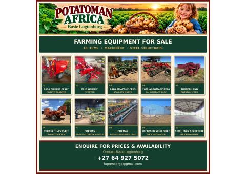 MÁQUINAS AGRÍCOLAS E PAVILHÕES METÁLICOS À VENDA